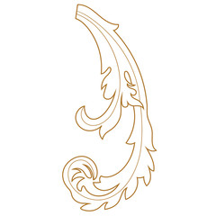 Golden vintage baroque ornament, corner. Retro pattern antique style acanthus. Decorative design element filigree calligraphy vector. - stock vector