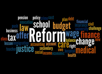 Reform, word cloud concept 7