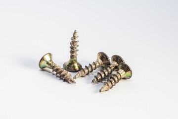 Used old screws with isolated white background for commercial