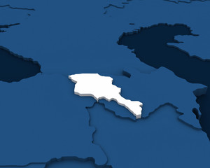 armenia map 3D illustration
