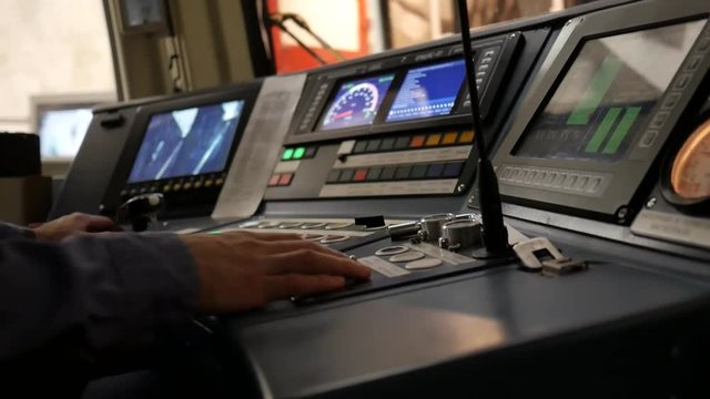 view from the cockpit subway driver.