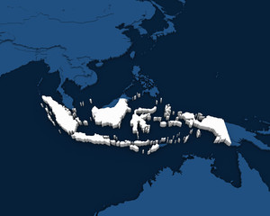 indonesia map 3D rendering