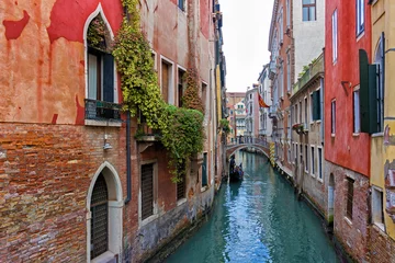 Garden poster Gondolas Typical Venice canal with gondola