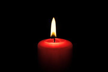 red candle light composition different rituals on the black background