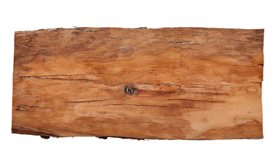 Old wooden billboard isolated on white background.