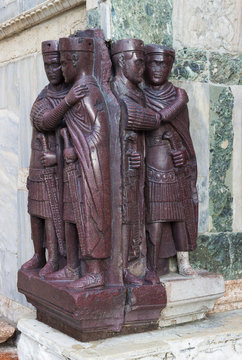 Statues of four tetrarchs outside the Basilica of San Marco in Venice