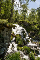 Fototapeta na wymiar Waterfall at Tafjord, Norway