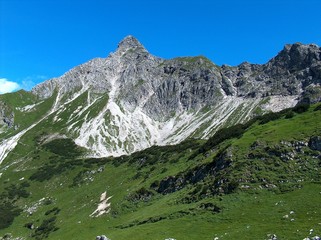 Fototapeta na wymiar Allgäuer Berge mit Entschenkopf