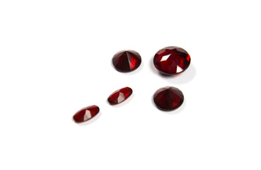 Studio shot of beautiful gemstones on white background