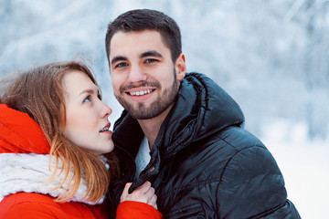 Young couple resting in park