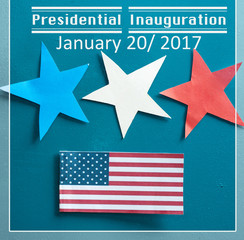 Fototapeta premium Presidential Inauguration Day On January 20, 2017. Americans celebrate the newly elected US President background 
