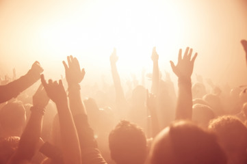 Jubelndes Konzertpublikum beim Rock-Konzert