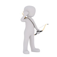 Cartoon Archer with Bow and Arrows