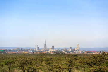Fototapeta premium Pejzaż miejski Nairobi - stolica Kenii