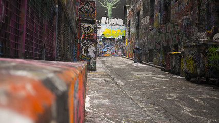 Graffiti art alley way
