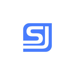 sj s j letter initial on a rounded shape logo vector