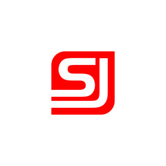 sj s j letter initial on a rounded shape logo vector
