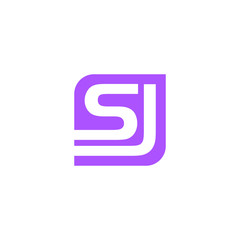 sj s j letter initial on a rounded shape logo vector