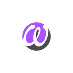 w letter initial on circle shape logo vector