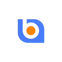 b letter initial on the rounded shape logo vector