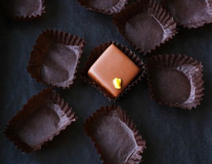 The only remaining chocolate praline from the set
