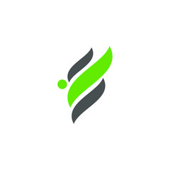 an abstract e letter wing fly logo vector