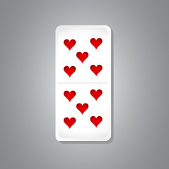10 of hearts domino piece illustration