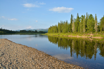 Fototapeta na wymiar North river in the national Park Yugyd VA.
