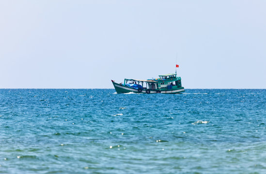 Boat in the tropical sea.