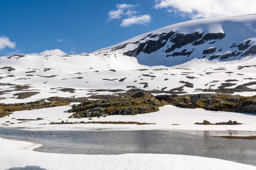 Ice on route 63 Geiranger-Stryn, Norway
