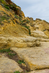 landscape coastline roks in cloudy day