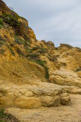 landscape coastline roks in cloudy day