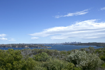 Fototapeta na wymiar North Head coastal walk, ocean and Sydney city.