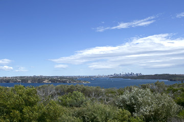 North Head coastal walk, ocean and Sydney city.