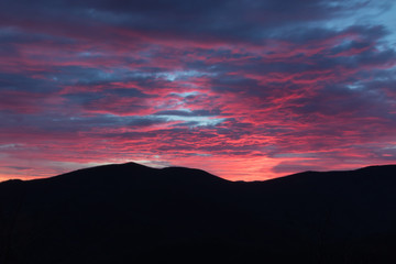 Obraz premium Sunrise on the Blue Ridge Parkway, Great Smoky Mountains
