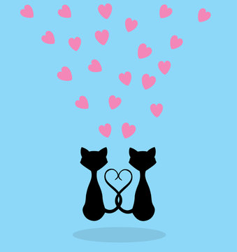 vector cats silhouettes