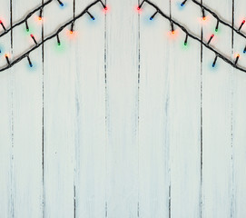 Electric Christmas garland with colored small bulbs