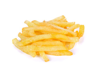 pile of french fries on a white background