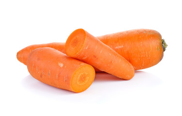 fresh carrots isolated on white background