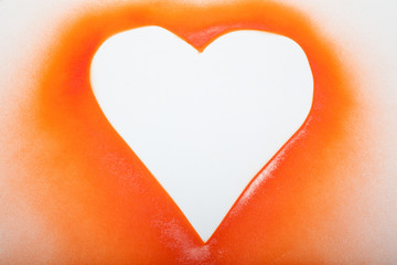 Holidays gift and heart on a white background.