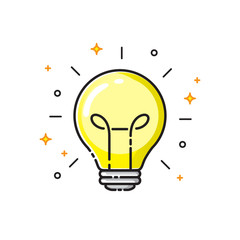 Light bulb icon design, idea concept symbol. Vector illustration