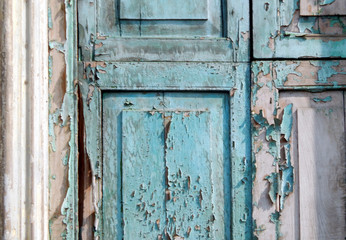 Fototapeta na wymiar old aged painted wooden door