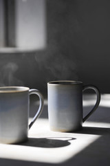 コーヒー　湯気