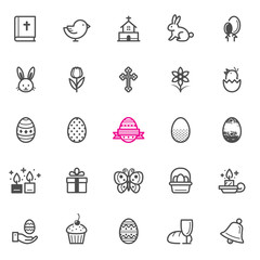 Easter icons with White Background