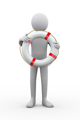 3d rescuer with lifebuoy ring