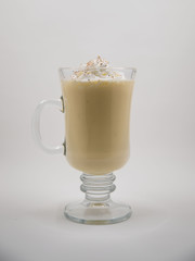 Eggnog in Clear Mug on White