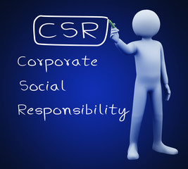 3d man writing csr