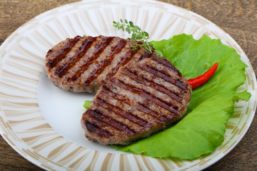 Grilled burget cutlet