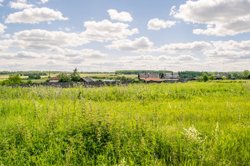 Russian rural village landscape