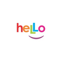 Hello Greeting Letter Word Logo Vector